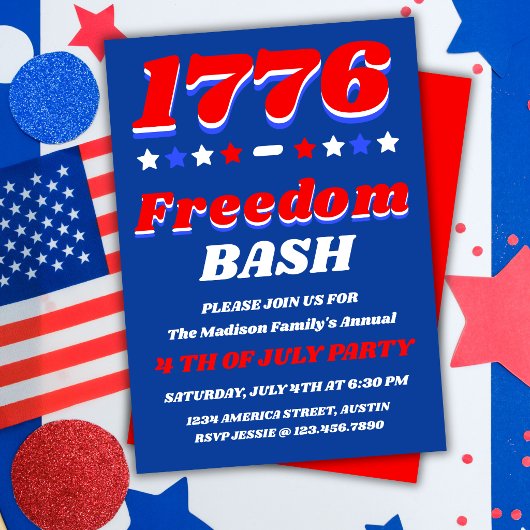 1776 Freedom Bash 4 juli-viering Kaart