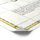 1776 Kaart van de reizen van kapitein Cook Poster (Hoek)