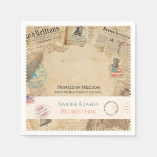 1776 Koloniale Americana Krantenontwerp Servet