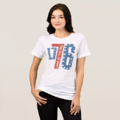 1776 Land van de Vrije Patriottische Tri-Blend Shirt (Voorkant volledig)