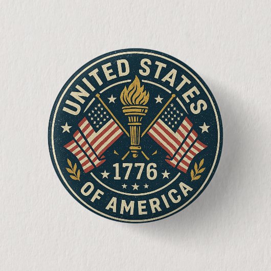 1776 Liberty Torch - Americana zegel Ronde Button 3,2 Cm (Voorkant)