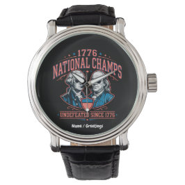 1776 Nationale Kampioenen Vintage Grafisch Onversl Horloge