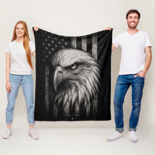 1776 Patriotische Amerikaanse Zeearend Vlag Fleece Deken