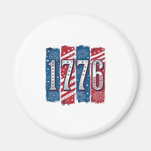 1776 Patriotistische Vuurwerk Vintage Vector Desig Magneet