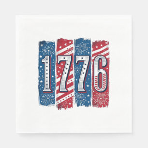 1776 Patriotistische Vuurwerk Vintage Vector Desig Servet