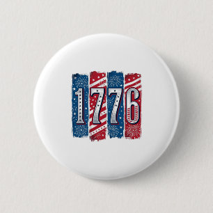 1776 Patriotistische Vuurwerk Vintage Vector Ontwe Ronde Button 5,7 Cm