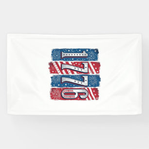 1776 Patriotistische Vuurwerk Vintage Vector Ontwe Spandoek