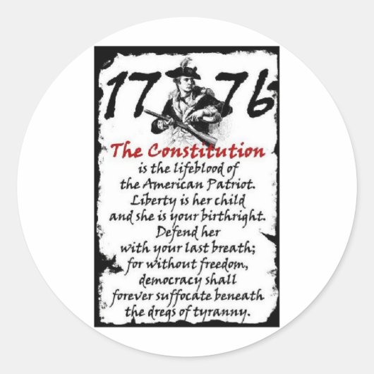 1776 RONDE STICKER (Voorkant)