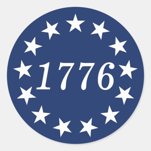 1776 RONDE STICKER (Voorkant)
