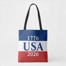 1776 USA 2026 Red White and Blue Patriotic Draagtas