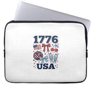 1776 USA Patriottische Coquette Vector Ontwerp_1 Laptop Sleeve
