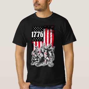 1776 Vlag met afbeelding van Geest van 76 Musici T T-shirt