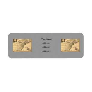 1777 Amerikaanse Colonies Map van Phelippeaux Etiket