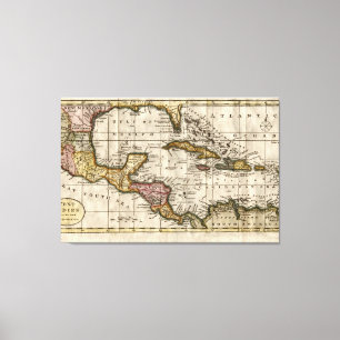 1790 Map of The West Indies by Dilly and Robinson Canvas Afdruk