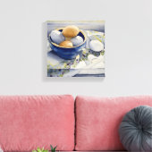 1791 Eieren in Blue Bowl Verpakt Canvas Print (Insitu (Woonkamer))