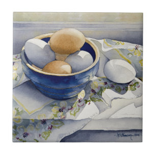 1791 Eieren in de blauwe Bowl Tegeltje