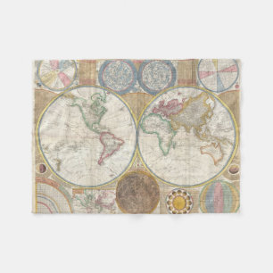 1794 Double Hemisphere Map Fleece Deken