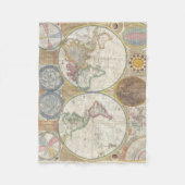 1794 Double Hemisphere Map Fleece Deken (Voorkant)
