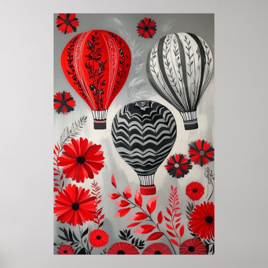 1796 zwevende luchtballonnen poster (Voorkant)