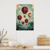 1798 zwevende luchtballonnen poster (Keuken)