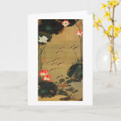 17. 蓮池遊魚図, 若冲 Vijver met Lotus, Jakuchū Kaart (Gele Bloem)