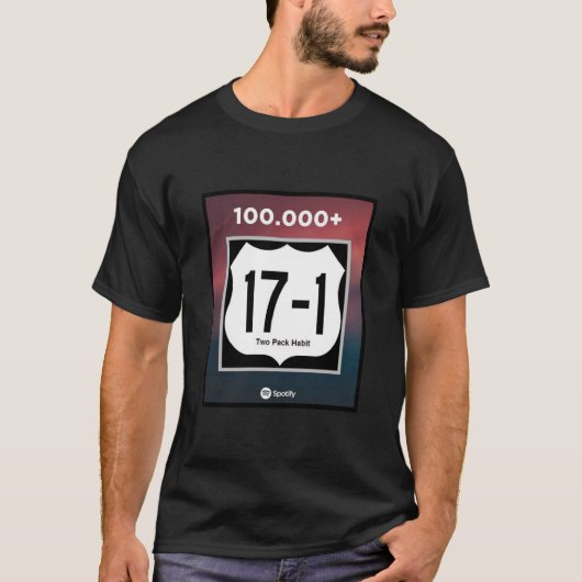 17-1 100 000 Flux Sur T-Shirt Spotify (Devant)