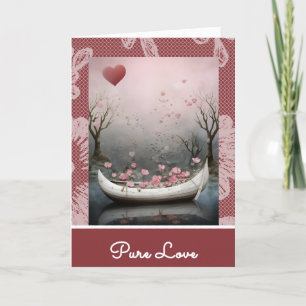 *~* 17 AP51 Romantische House Boat Hearts Valentij Feestdagen Kaart