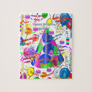 17 april, Birthday Jigzaag Puzzle Legpuzzel