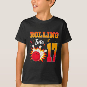 17 Bowling verjaardagsfeestje 17 jaar oud T-shirt