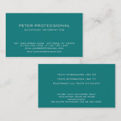 17 Carte de visite professionnel moderne turquoise (Devant / Derrière)