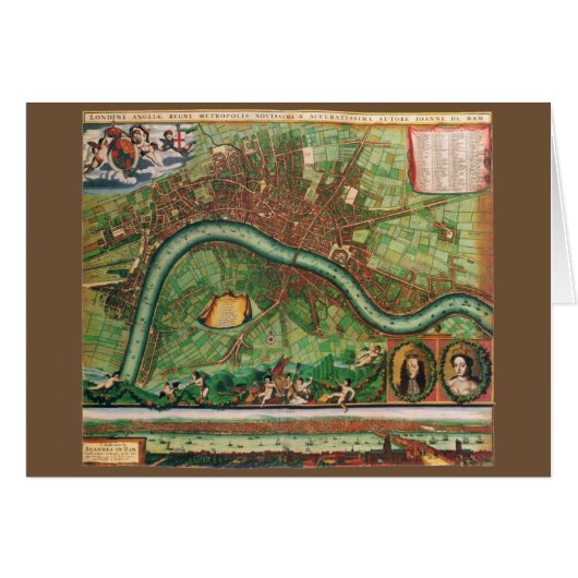 17 Century Antiek London Street Map (Voorkant Horizontaal)