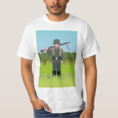 17# Duitse machine Gunner D-Day T-shirt (Voorkant)