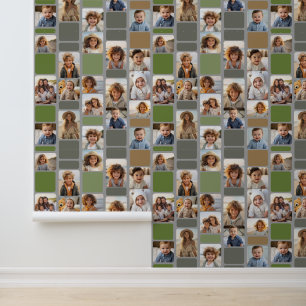 17 Fotocollage met Mod Pattern en warme kleuren Behang