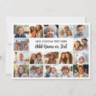 17 Fotocollage met tekstblok in het midden - Wit Feestdagenkaart