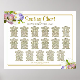 17 Grafiek Floral Pastel Poster