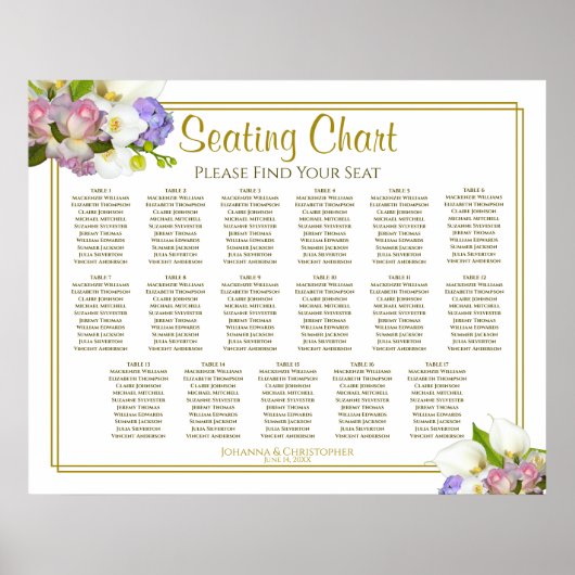 17 Grafiek Floral Pastel Poster (Voorkant)