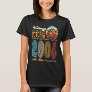 17 Jaar Oud Verjaardag Vintage Oktober 2006 Meisje T-shirt