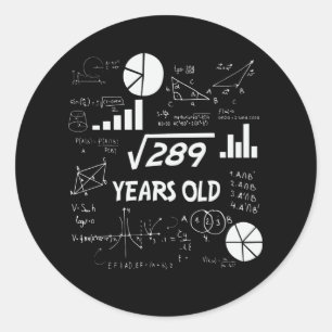17 jaar oude Bday Geeky Wiskunde 17e verjaardagsca Ronde Sticker