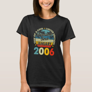 17 jaar oude Vintage januari 2006 17e verjaardag R T-shirt