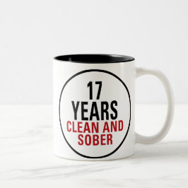 17 jaar schoon en nuchter tweekleurige koffiemok