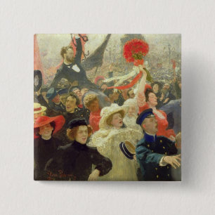 17 oktober 1905 vierkante button 5,1 cm