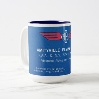 17 Oz-Mok met Amityville Flying Service Tweekleurige Koffiemok