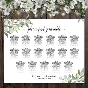 17 Tabel Eucalyptus Greenery Wedding Seating Chart Poster