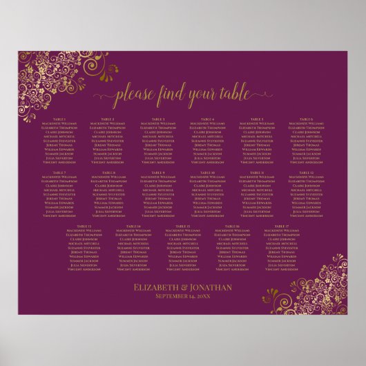 17 Tableau Cassis Mariage en or violet (Devant)