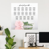 17 Tableau Élégant Mariage rose Rose (Bureau à domicile)