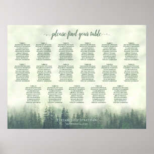 17 Tableau Plan de Table Mariage Forêt de Pins Ver