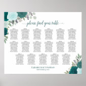 17 Tableau Tableau Turquoise Boho Floral Mariage S (Devant)