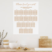 17 Tables Wedding Seating Plan Roos Gold Sign Poster (Keuken)