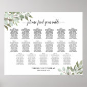17 Tafel Eucalyptus Groene Huwelijks Zitplaatskaar Poster (Voorkant)