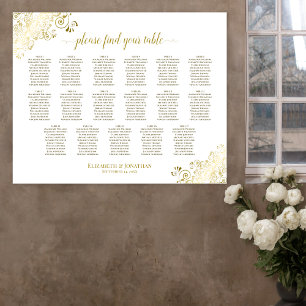 17 Tafel Gouden Versiersels Witte Trouw Stoelen Ch Poster